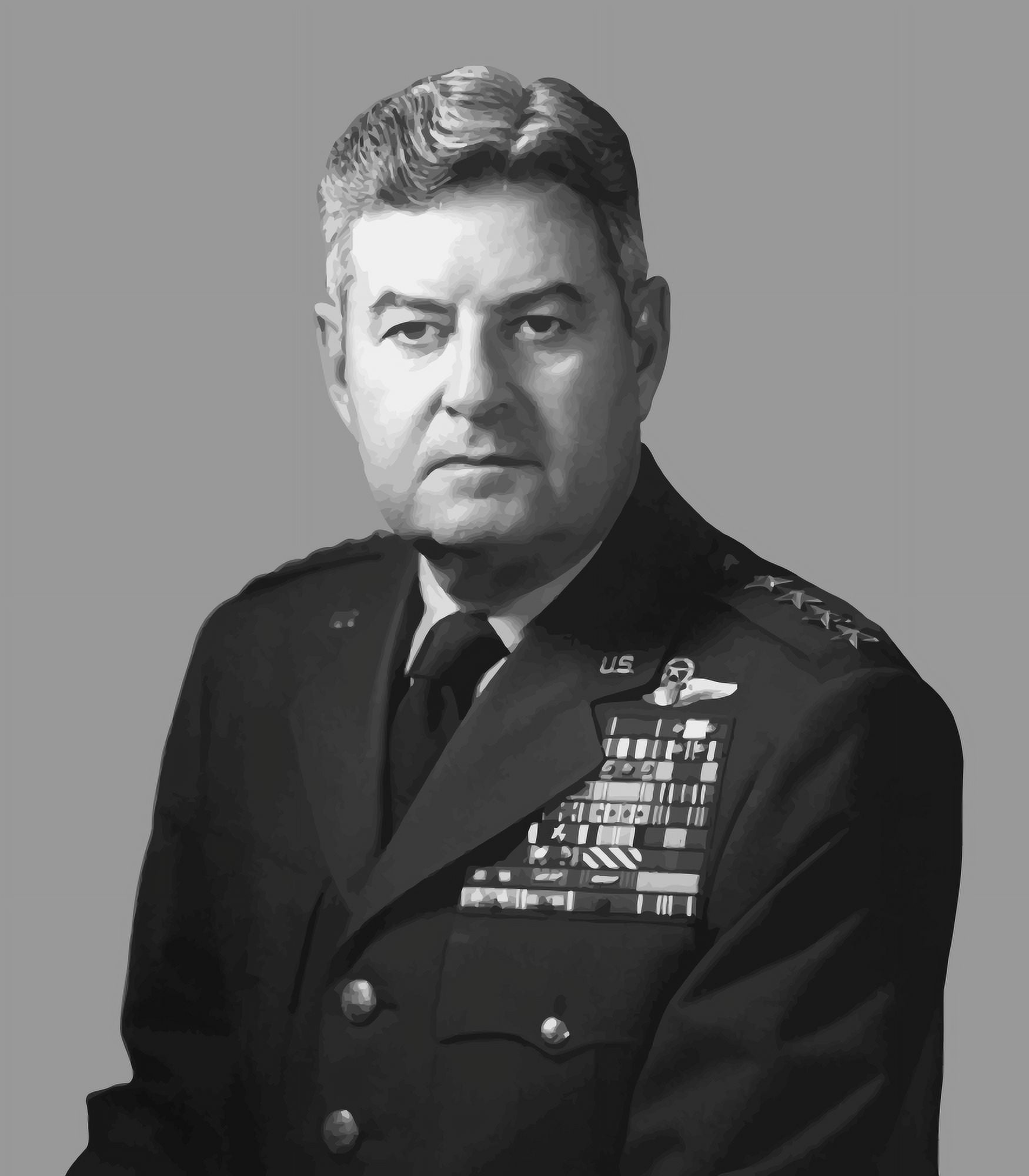 Digitally vector portrait of General Curtis Lemay Canvas Art - John ParrotStocktrek Images (27 x 31)