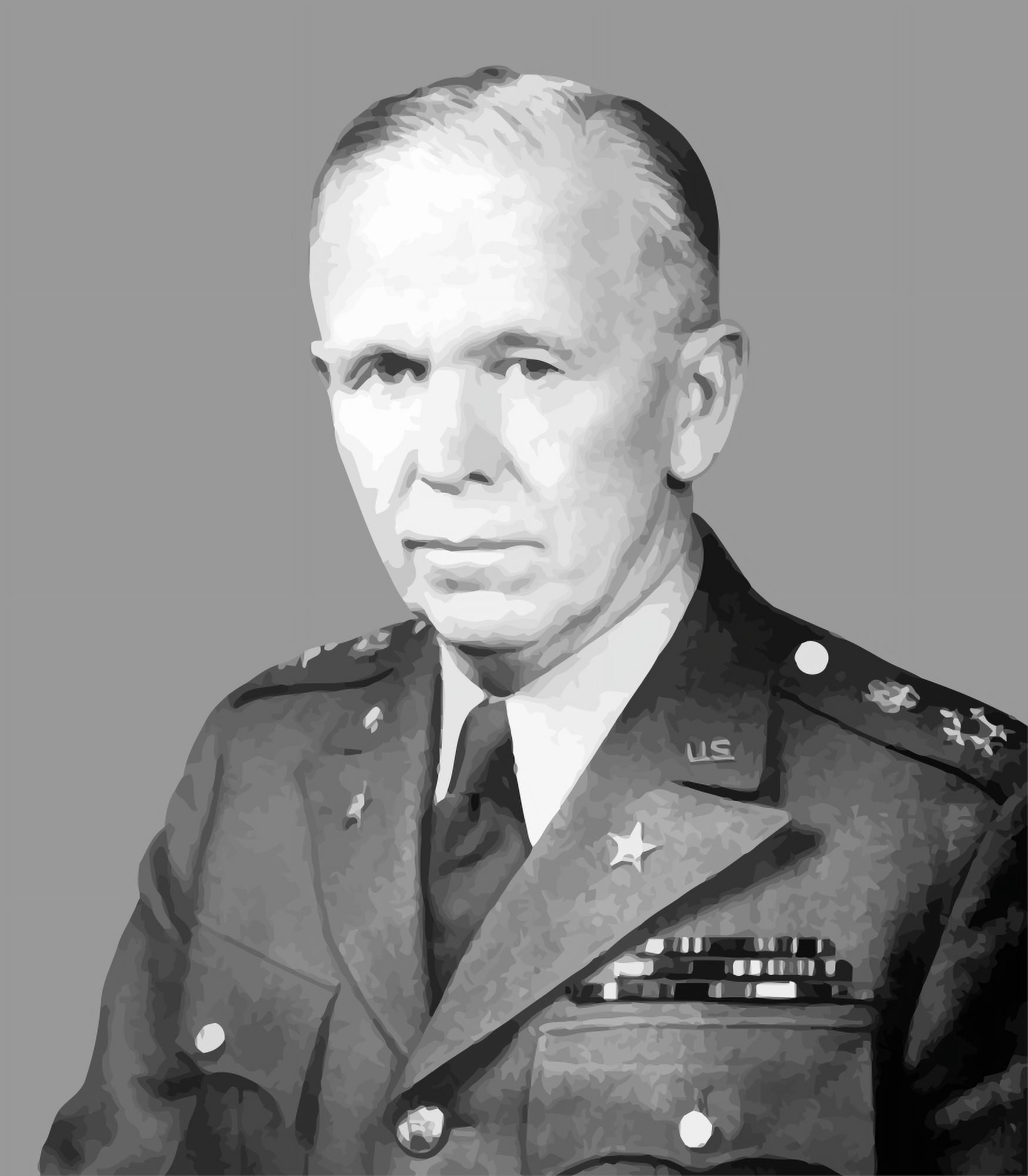 Digitally vector portrait of General George Catlett Marshall Canvas Art - John ParrotStocktrek Images (27 x 31)