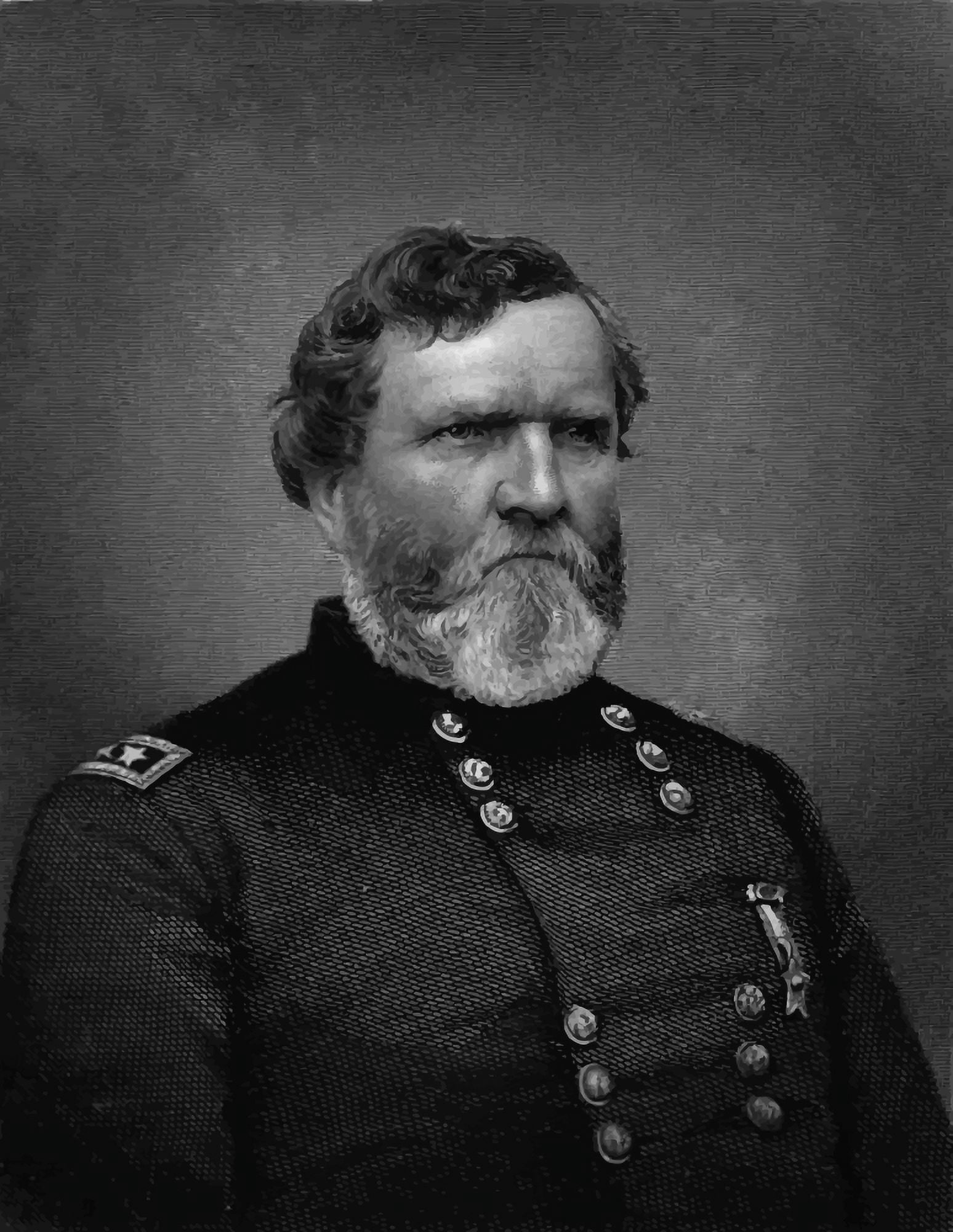 Digitally vector portrait of General George Henry Thomas Canvas Art - John ParrotStocktrek Images (25 x 32)
