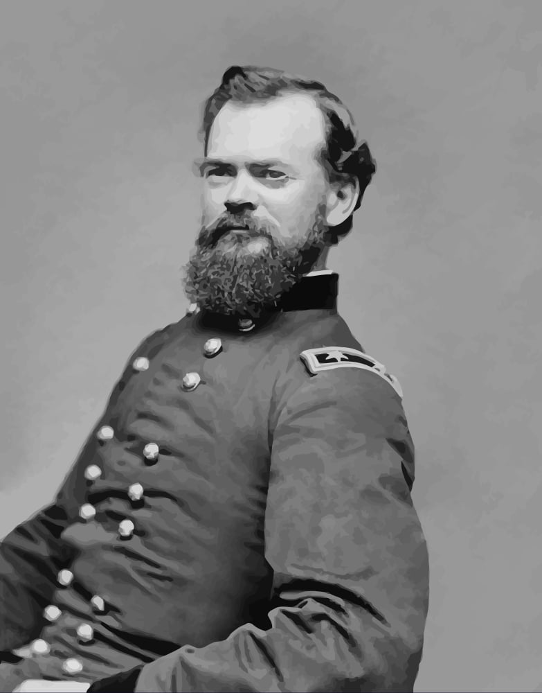 Digitally vector portrait of General James Birdseye McPherson Canvas Art - John ParrotStocktrek Images (25 x 32)