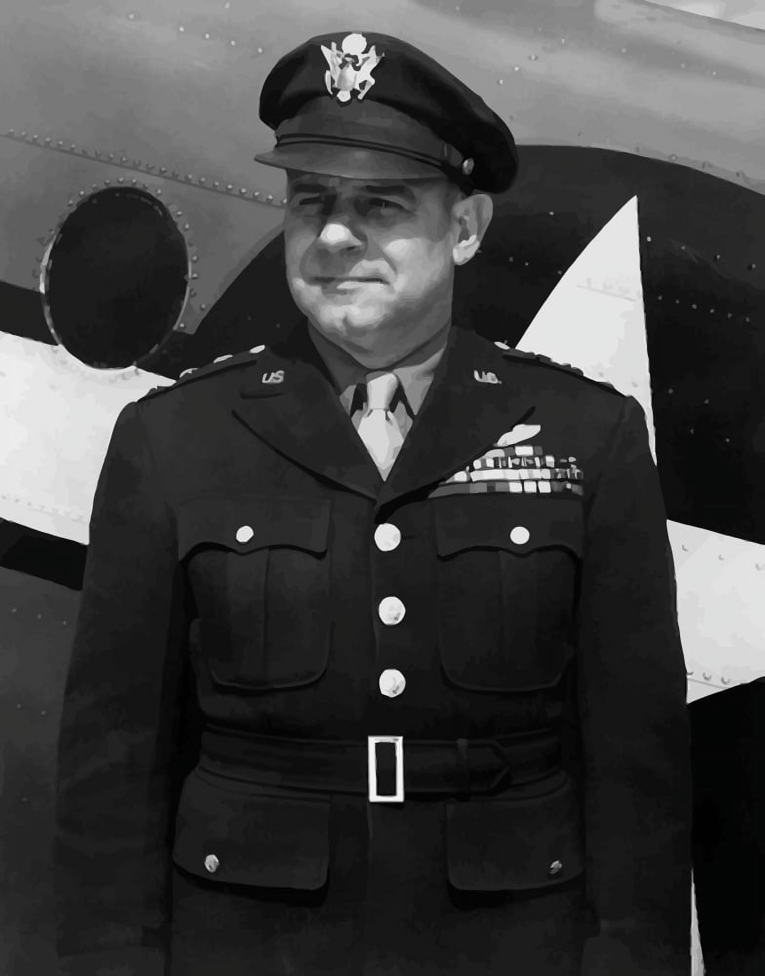 Digitally vector portrait of General James Harold Doolittle Canvas Art - John ParrotStocktrek Images (25 x 32)