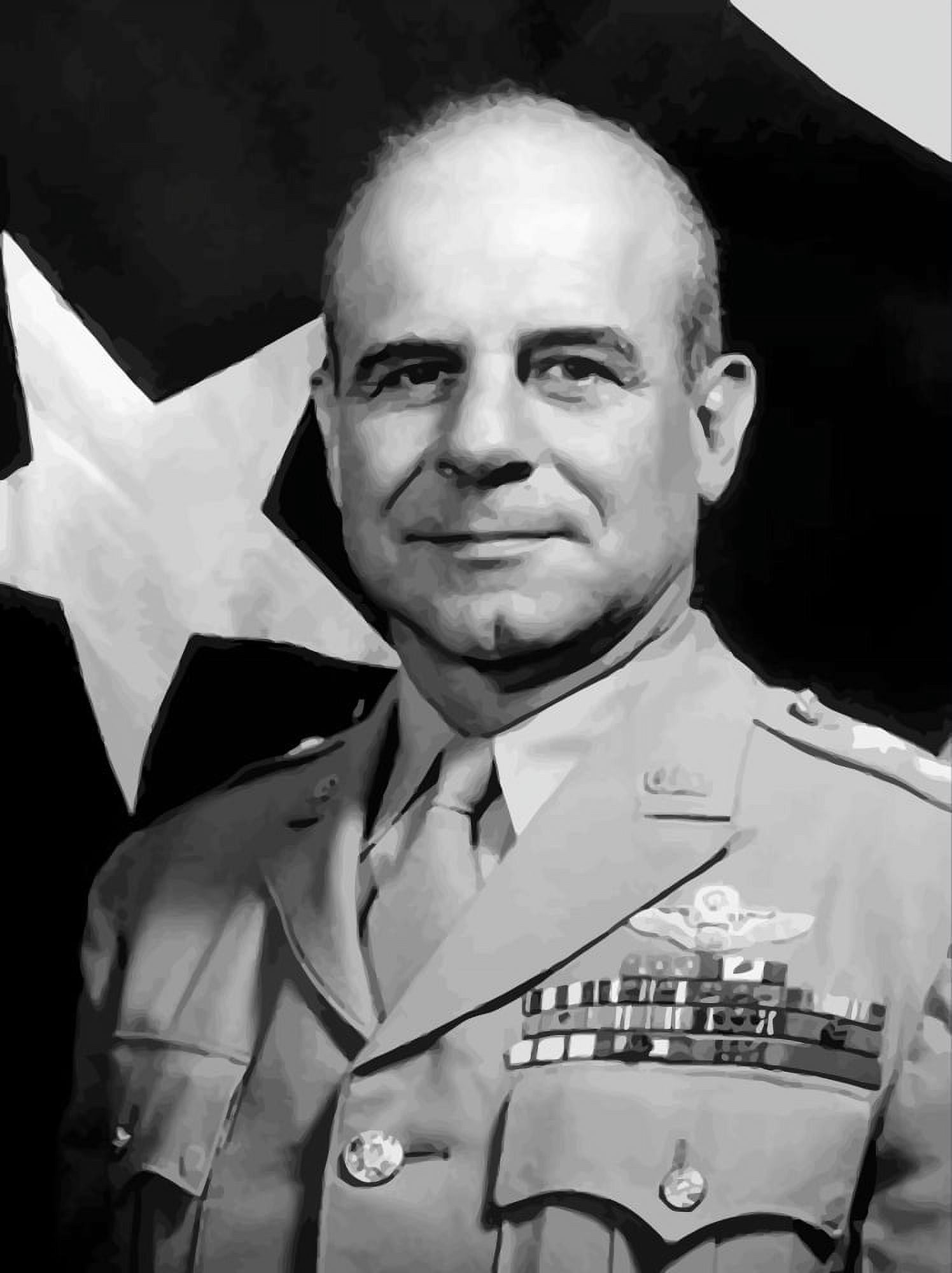 Digitally vector portrait of General James Harold Doolittle Canvas Art - John ParrotStocktrek Images (25 x 33)