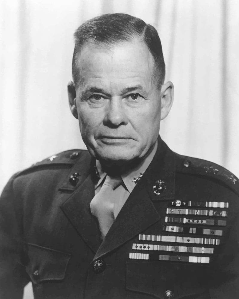 Digitally vector portrait of General Lewis Chesty Puller Canvas Art - John ParrotStocktrek Images (25 x 32)
