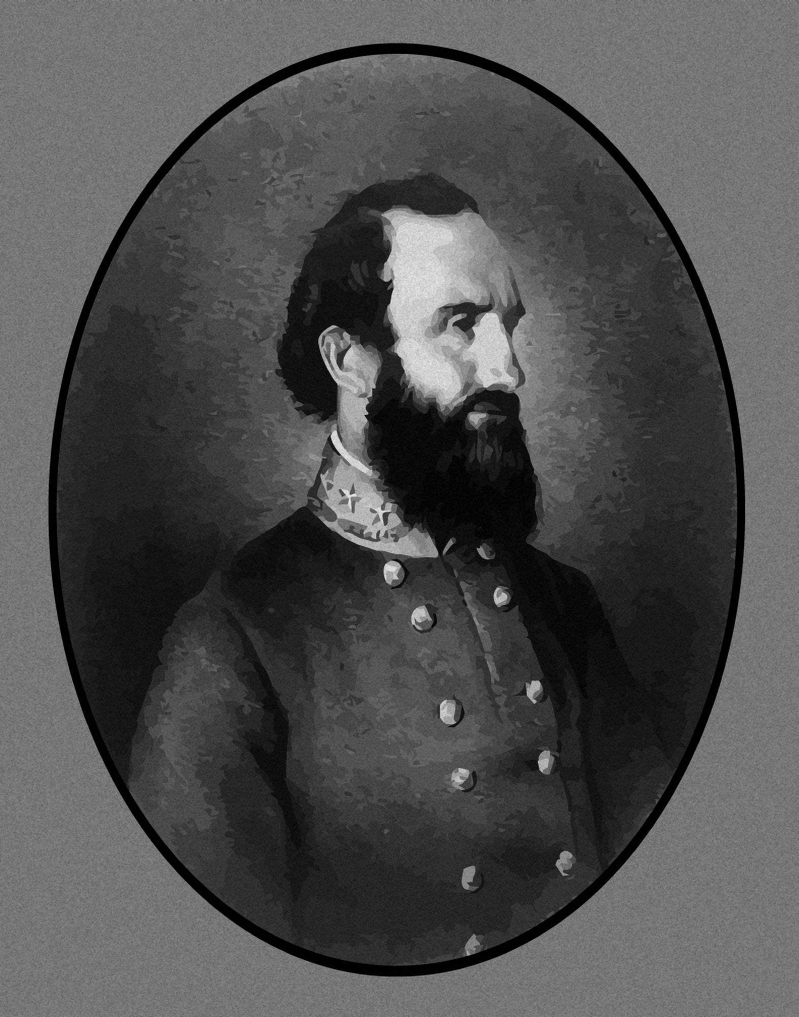 Digitally vector portrait of General Stonewall Jackson Canvas Art - John ParrotStocktrek Images (25 x 32)