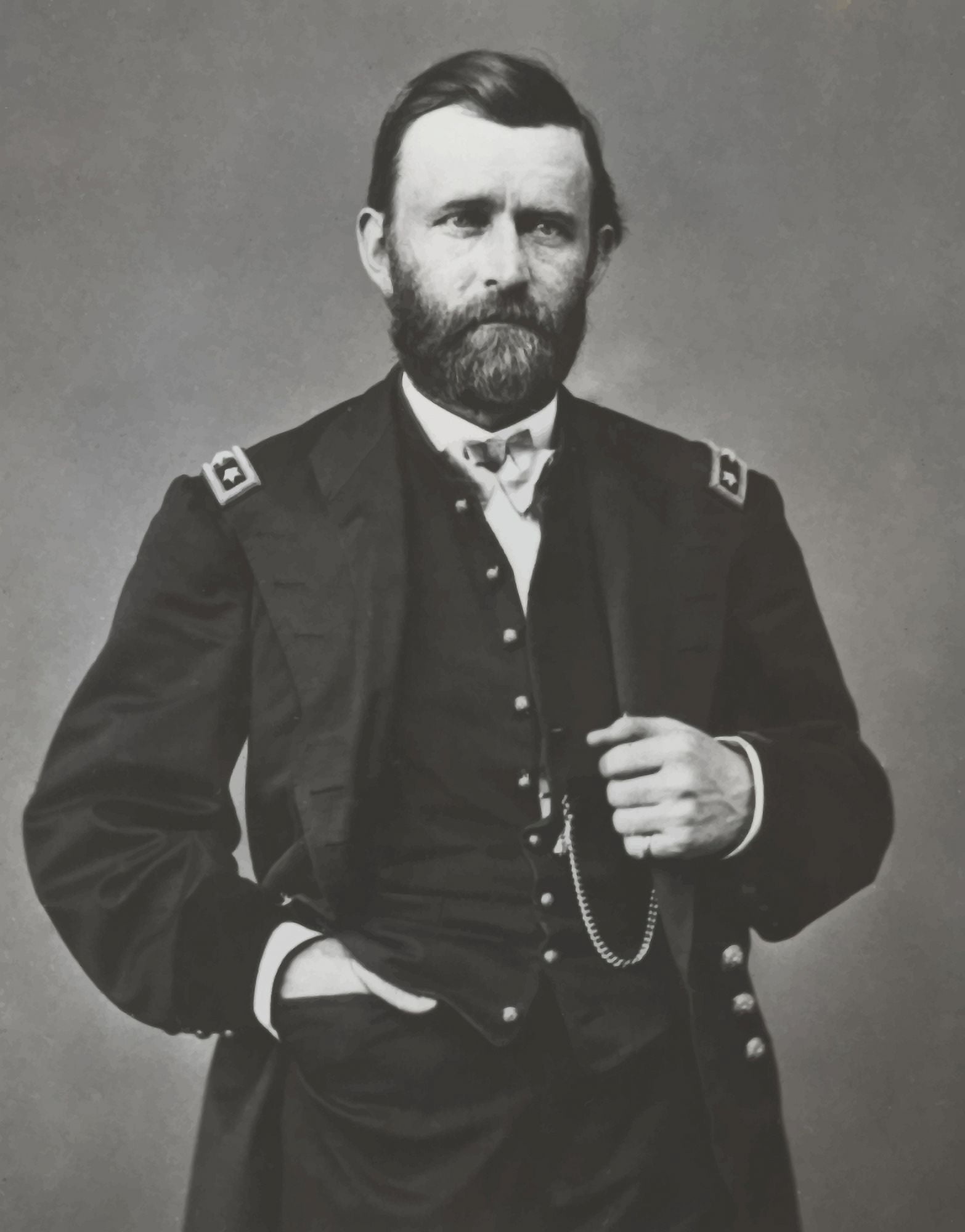 Digitally vector portrait of General Ulysses S Grant Canvas Art - John ParrotStocktrek Images (13 x 16)