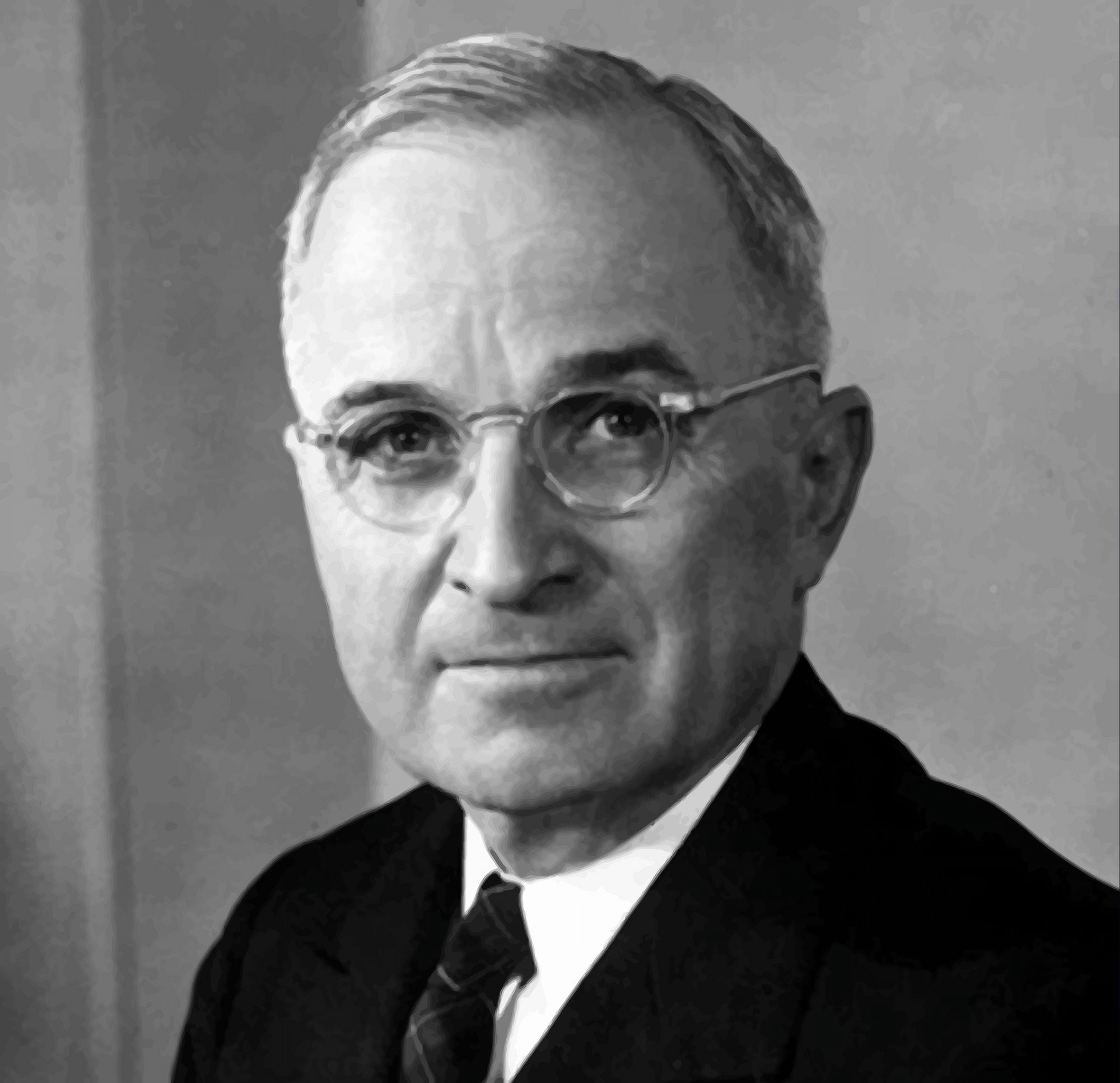 Digitally vector portrait of Harry S Truman Canvas Art - John ParrotStocktrek Images (29 x 28)