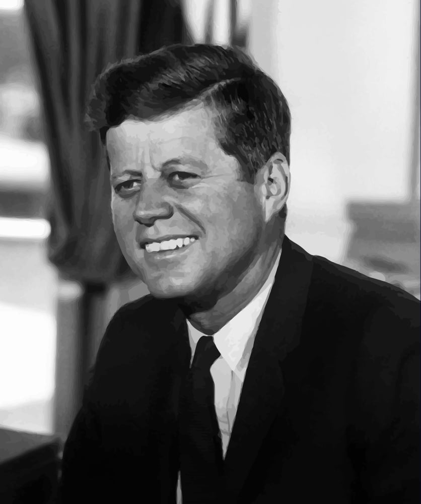 Digitally vector portrait of John F Kennedy Canvas Art - John ParrotStocktrek Images (13 x 16)