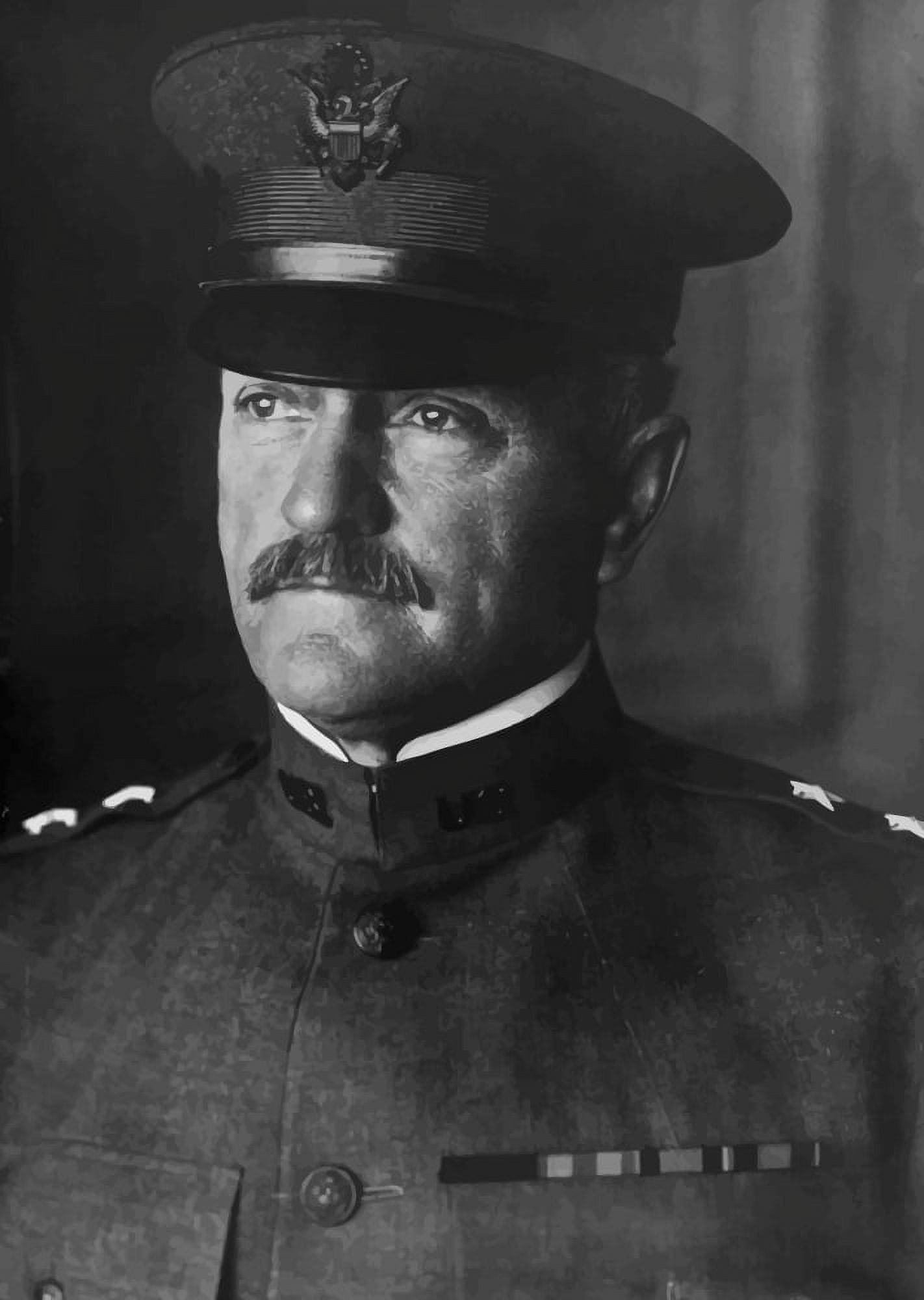 Digitally vector portrait of Major General John Pershing Canvas Art - John ParrotStocktrek Images (24 x 34)
