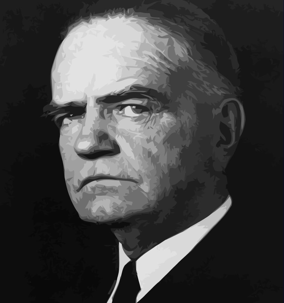 Digitally vector portrait of Naval officer William Frederick Halsey Jr Canvas Art - John ParrotStocktrek Images (28 x 29)