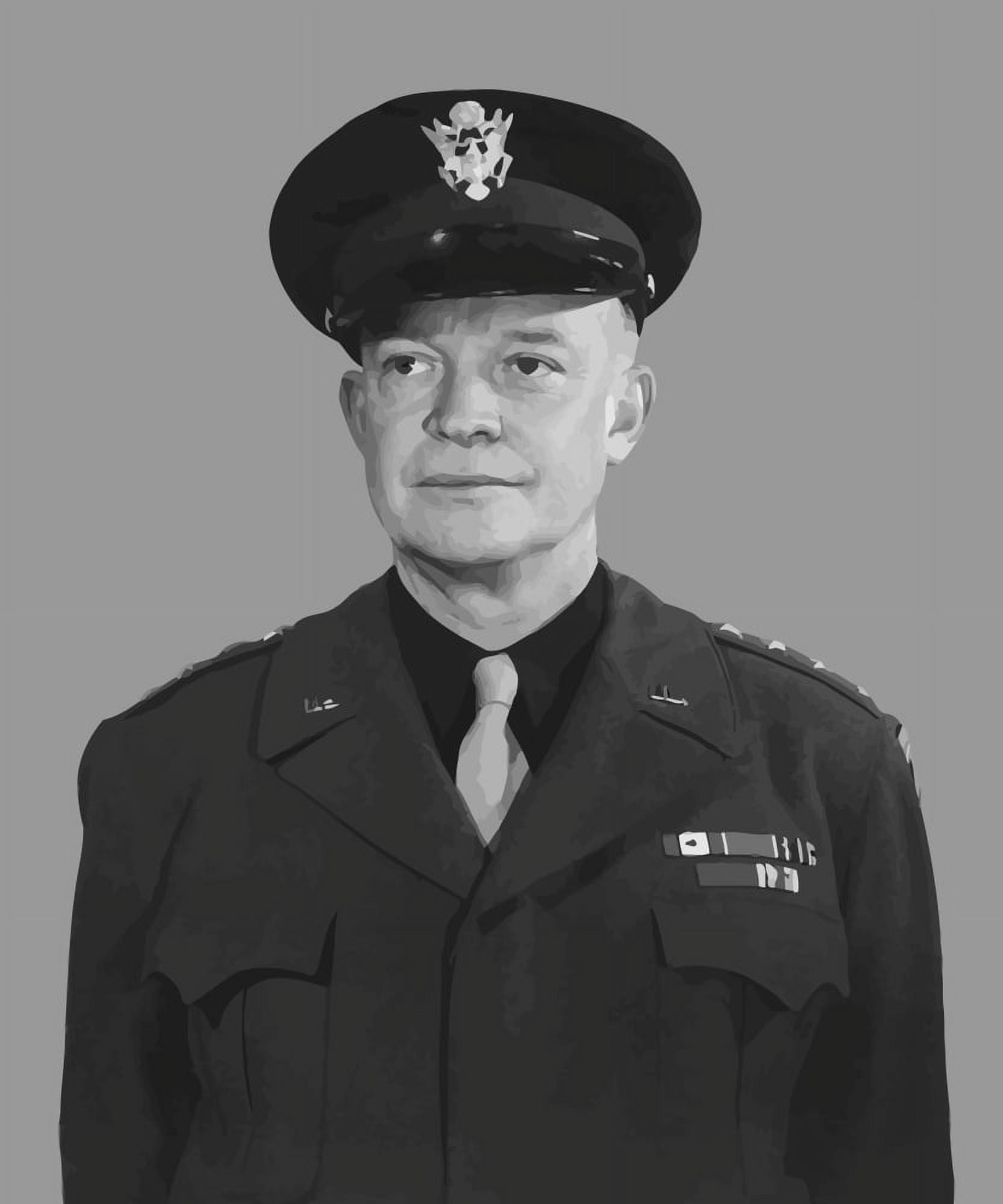 Digitally vector portrait of Supreme Commander Dwight D Eisenhower Canvas Art - John ParrotStocktrek Images (26 x 31)