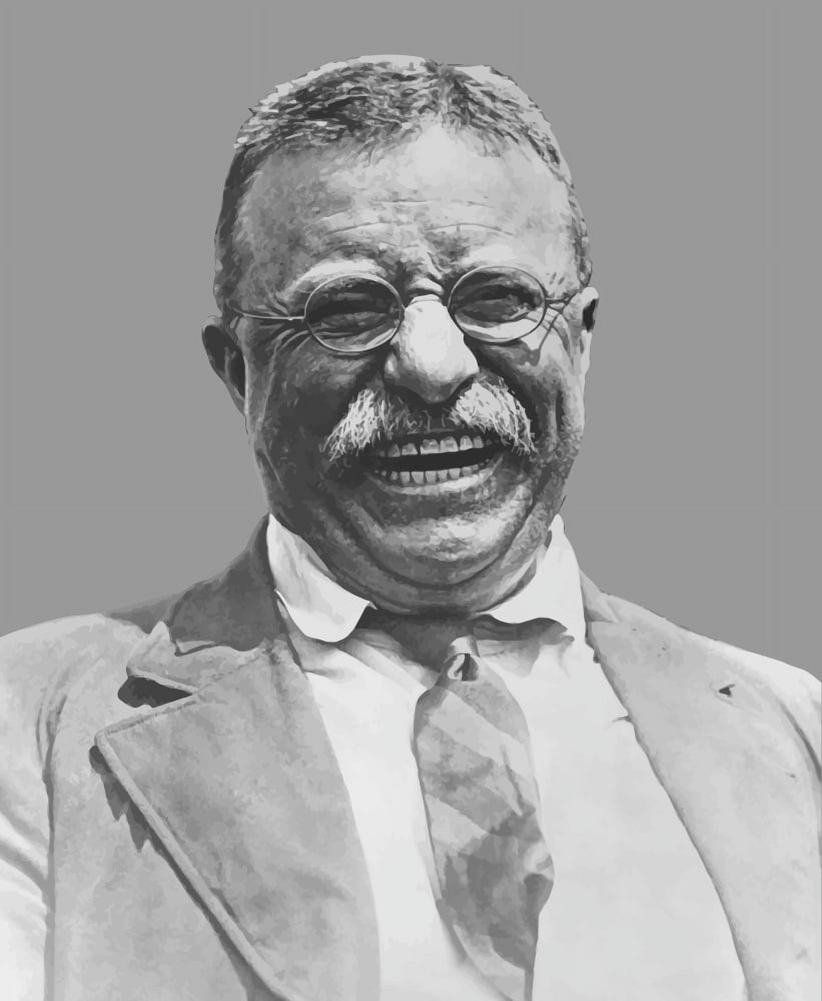 Digitally vector portrait of Theodore Roosevelt smiling Canvas Art - John ParrotStocktrek Images (13 x 16)