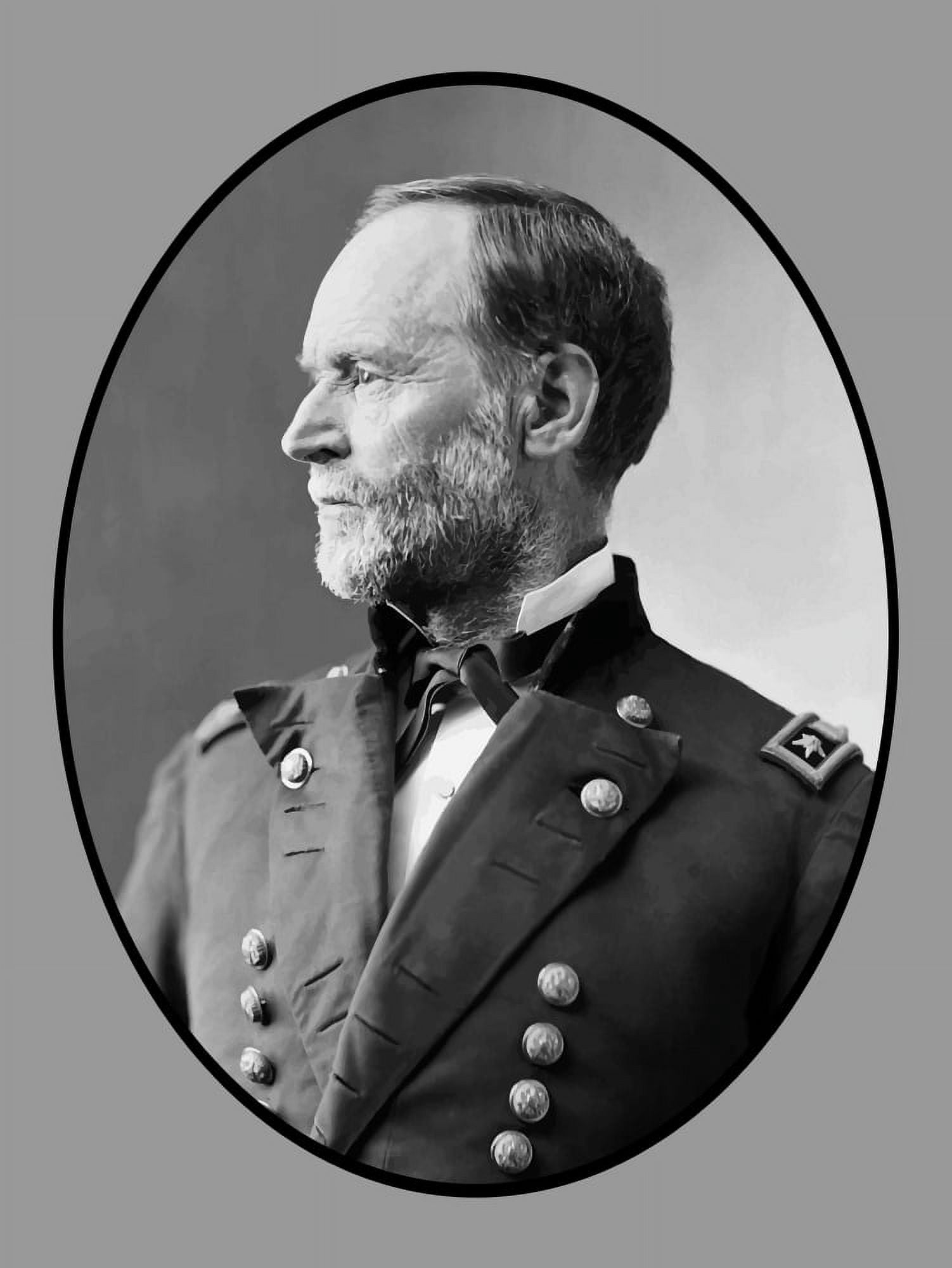 Digitally vector portrait of Union Civil War General William Tecumseh Sherman Canvas Art - John ParrotStocktrek Images (25 x 33)