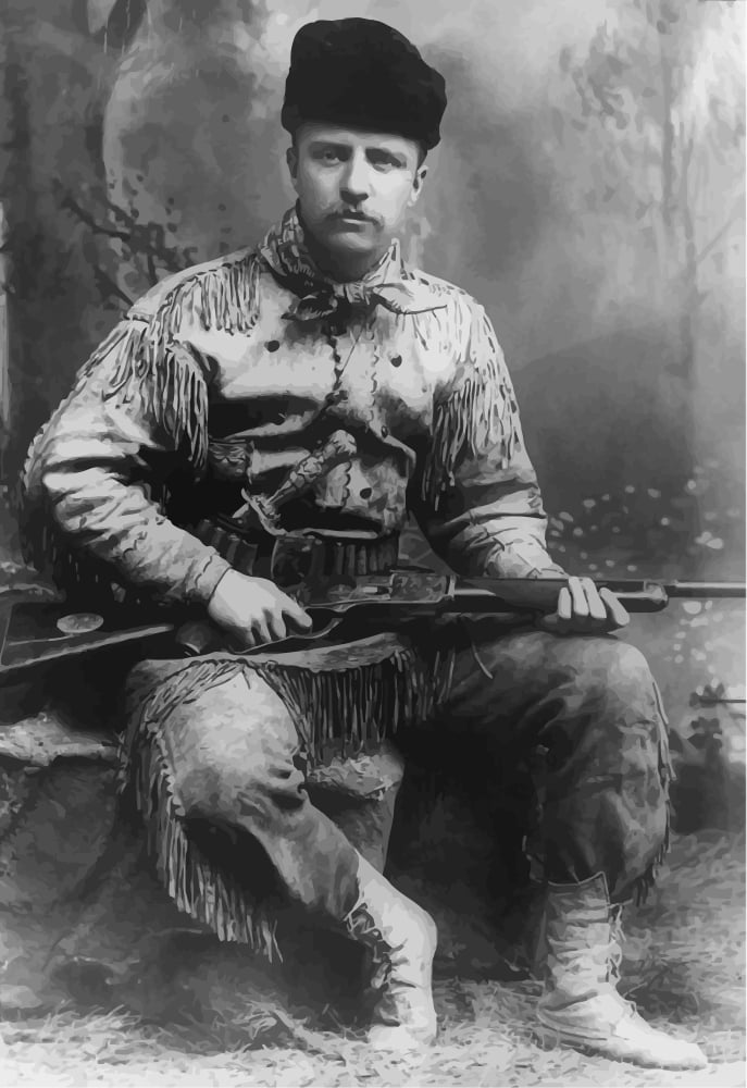 Digitally vector portrait of a young Theodore Roosevelt Canvas Art - John ParrotStocktrek Images (12 x 17)