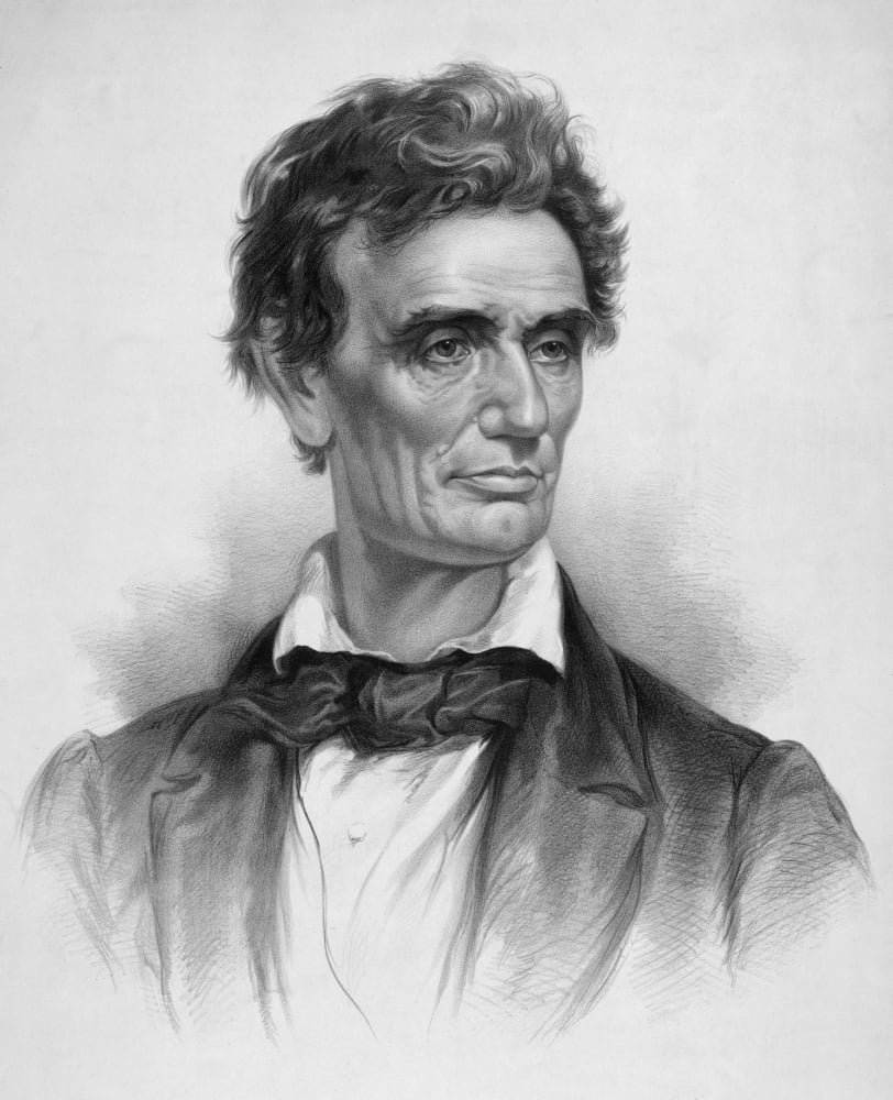 Digitally vintage print of a young Abraham Lincoln Canvas Art - John ParrotStocktrek Images (26 x 32)
