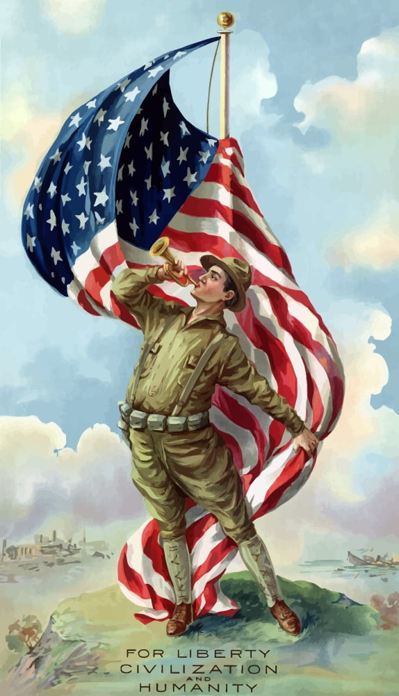 Digitally war propaganda poster Canvas Art - John ParrotStocktrek Images (11 x 19)