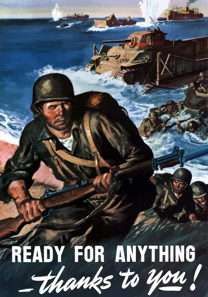 Digitally war propaganda poster Canvas Art - John ParrotStocktrek Images (12 x 17)