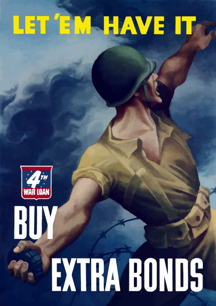 Digitally war propaganda poster Canvas Art - John ParrotStocktrek Images (12 x 17)