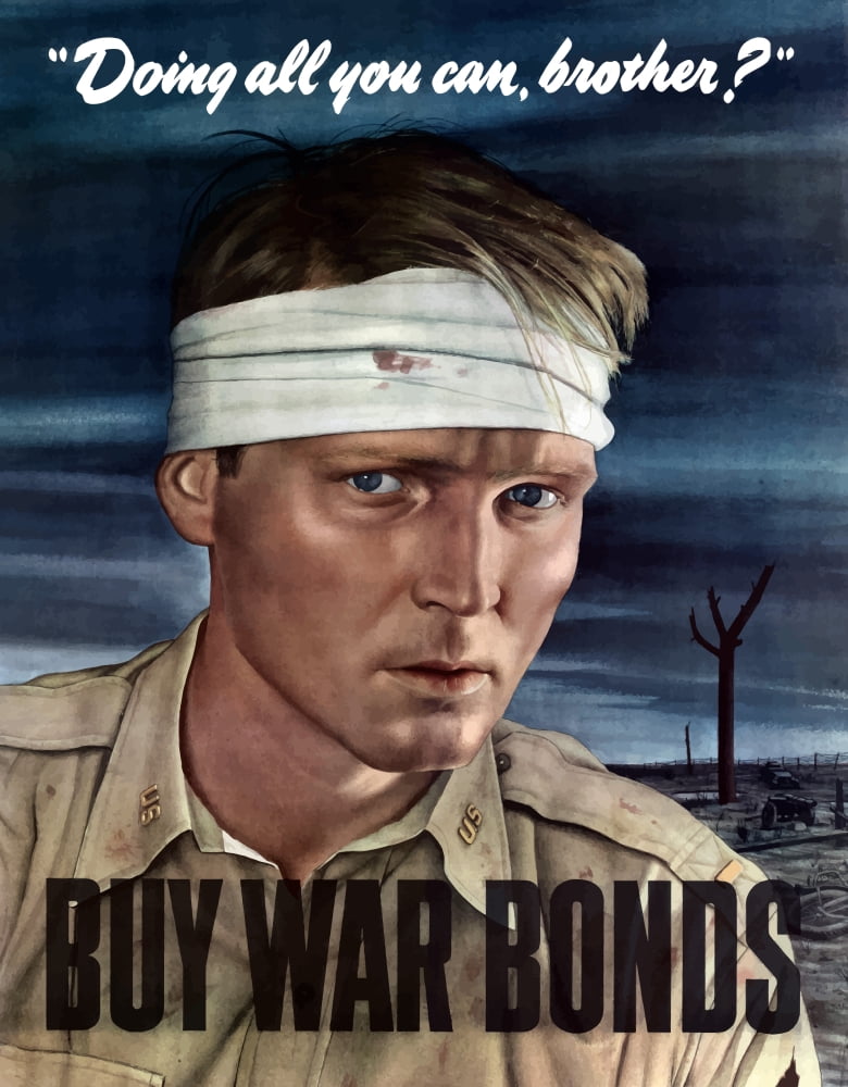Digitally war propaganda poster Canvas Art - John ParrotStocktrek Images (13 x 16)