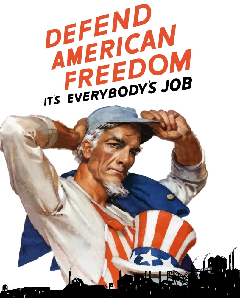 Digitally restored war propaganda poster Canvas Art - John ParrotStocktrek Images (13 x 16)