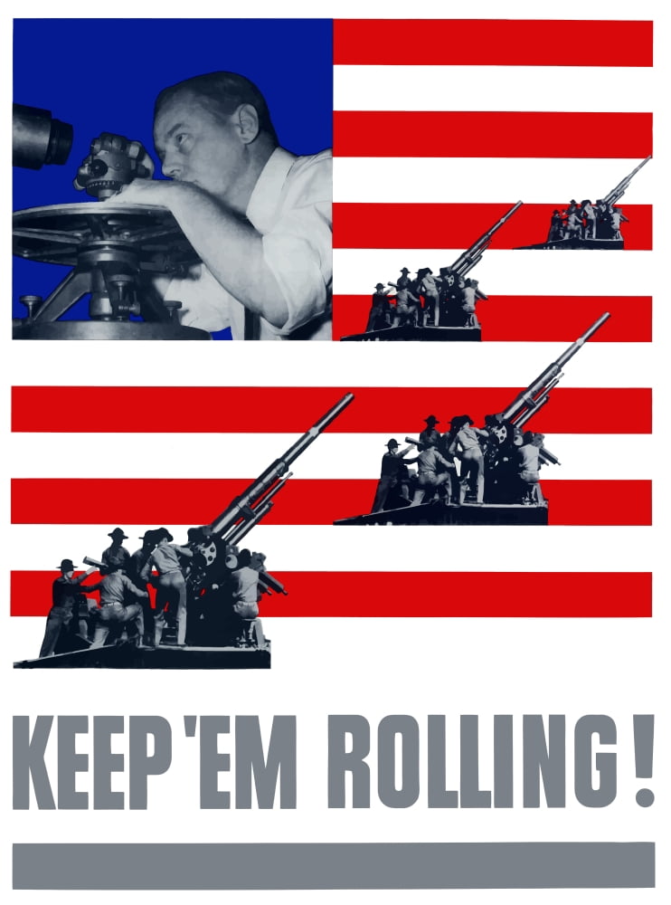 Digitally war propaganda poster Canvas Art - John ParrotStocktrek Images (13 x 17)