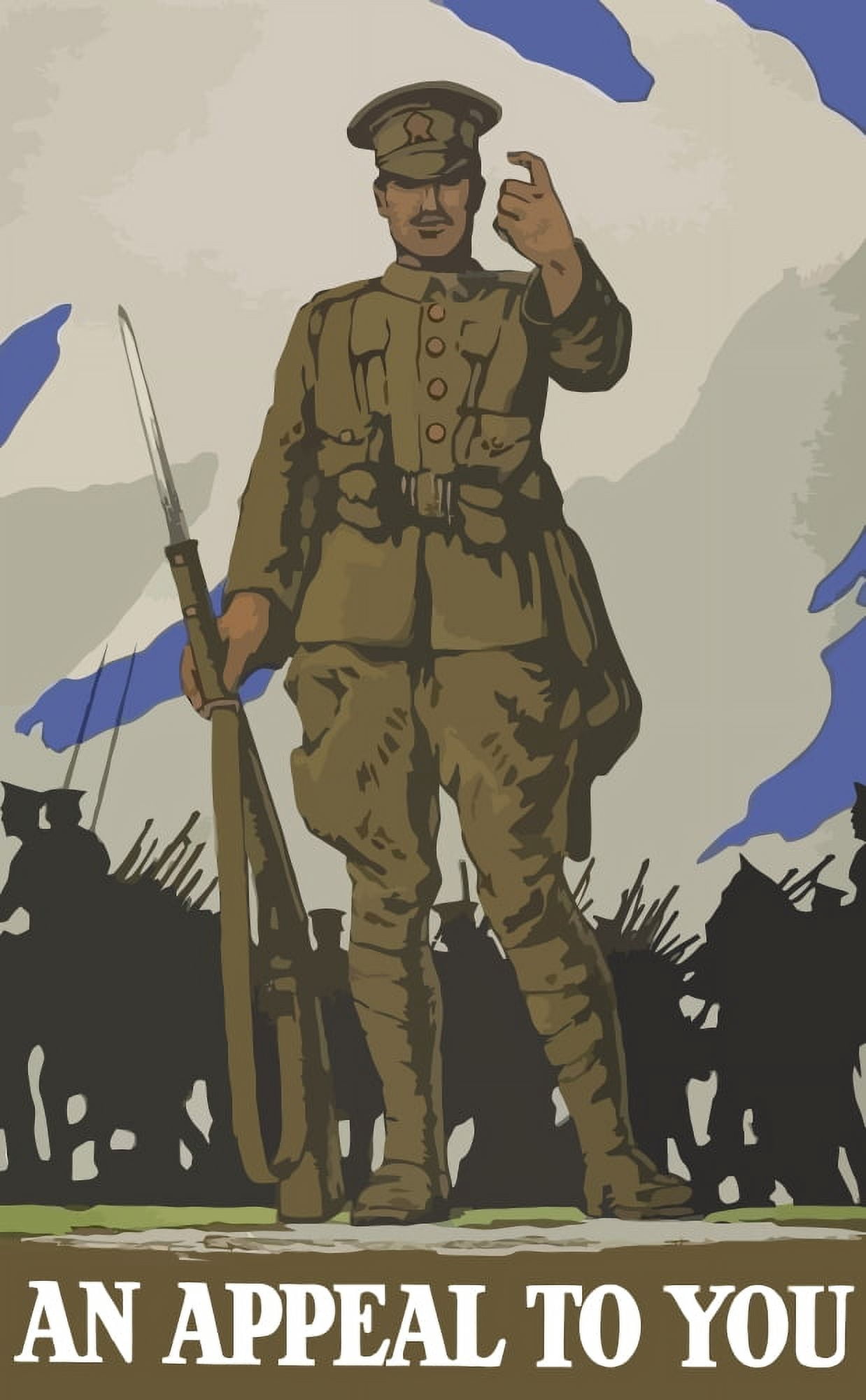 Digitally war propaganda poster Canvas Art - John ParrotStocktrek Images (23 x 36)