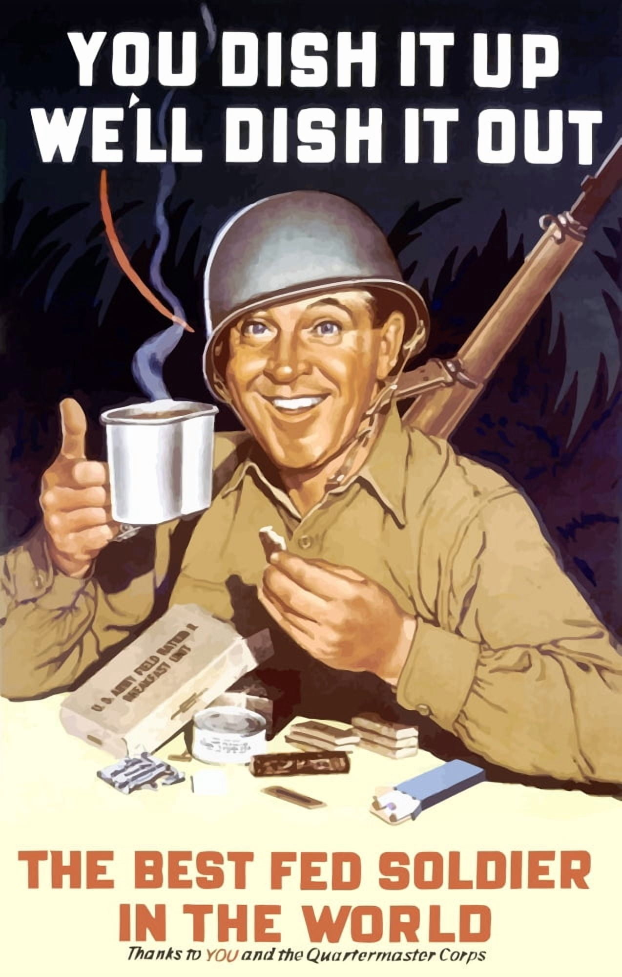 Digitally restored war propaganda poster Canvas Art - John ParrotStocktrek Images (23 x 36)