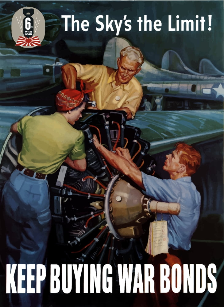 Digitally war propaganda poster Canvas Art - John ParrotStocktrek Images (24 x 33)