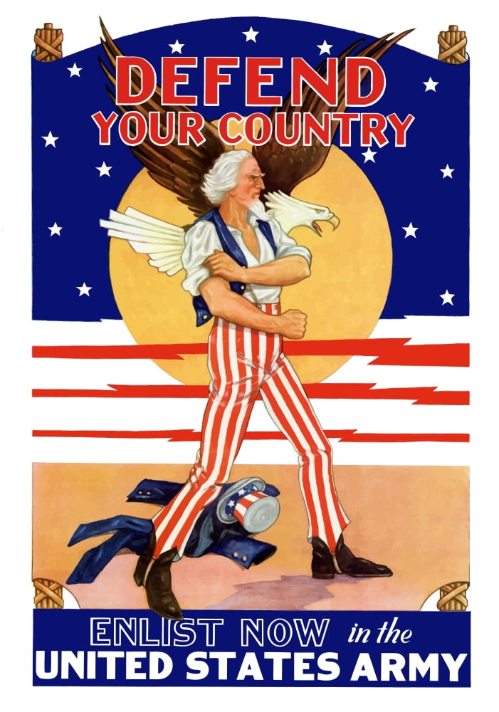 Digitally war propaganda poster Canvas Art - John ParrotStocktrek Images (24 x 34)