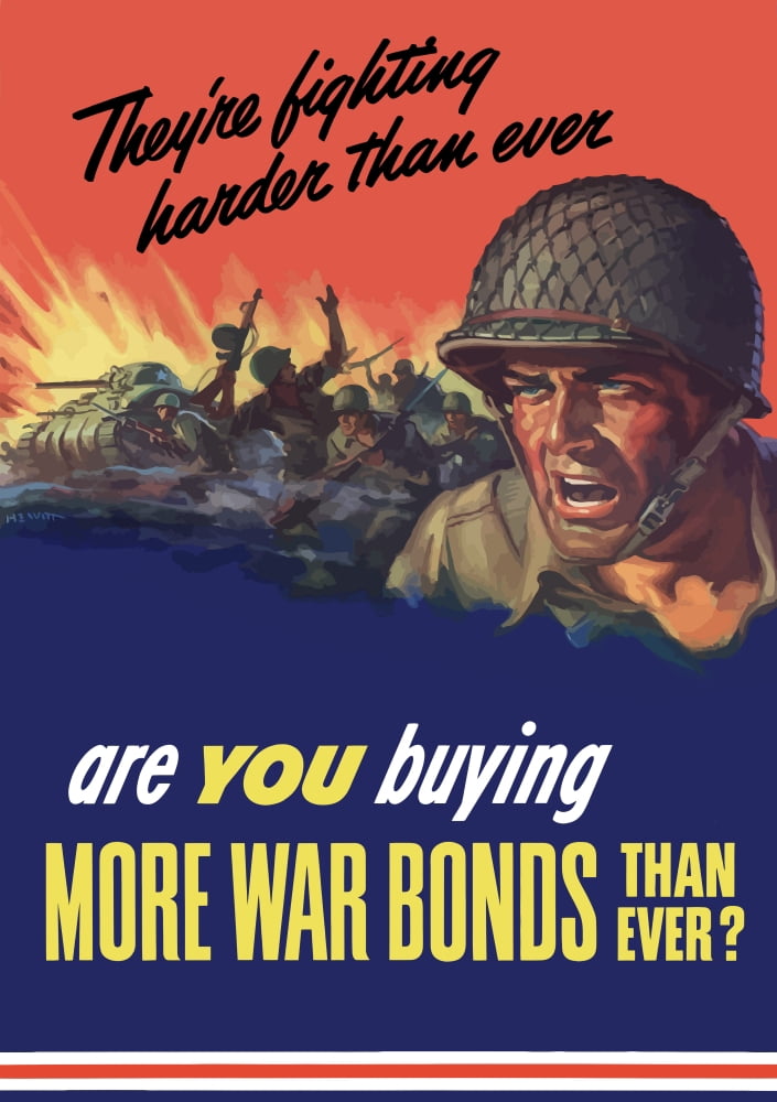 Digitally war propaganda poster Canvas Art - John ParrotStocktrek Images (24 x 34)