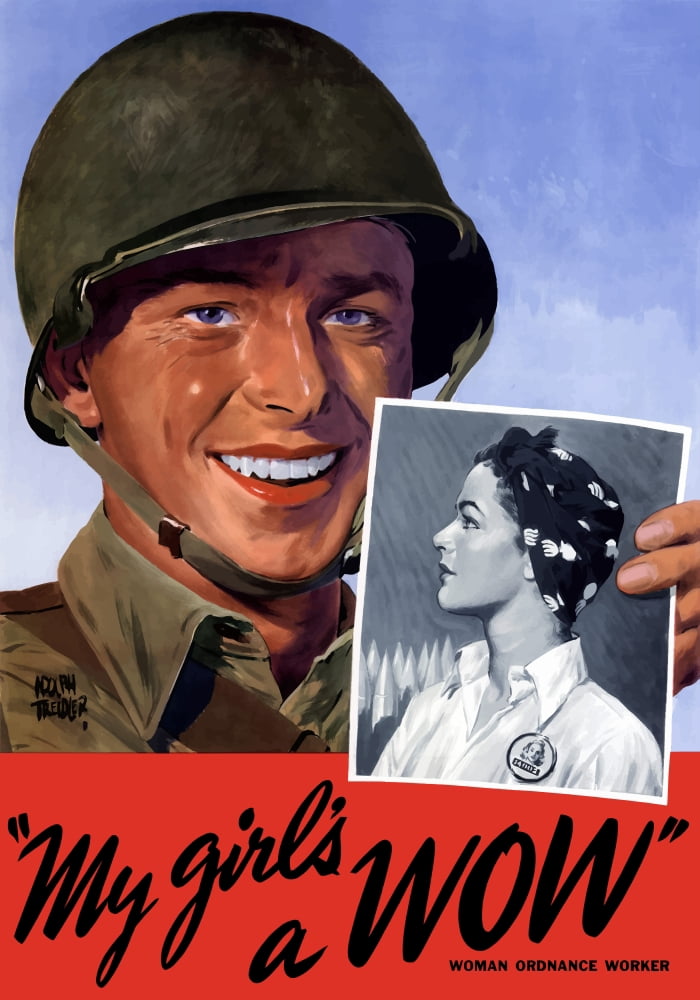 Digitally war propaganda poster Canvas Art - John ParrotStocktrek Images (24 x 34)