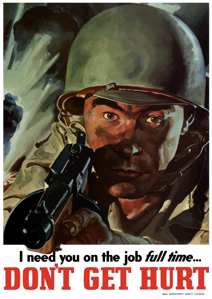 Digitally war propaganda poster Canvas Art - John ParrotStocktrek Images (24 x 34)
