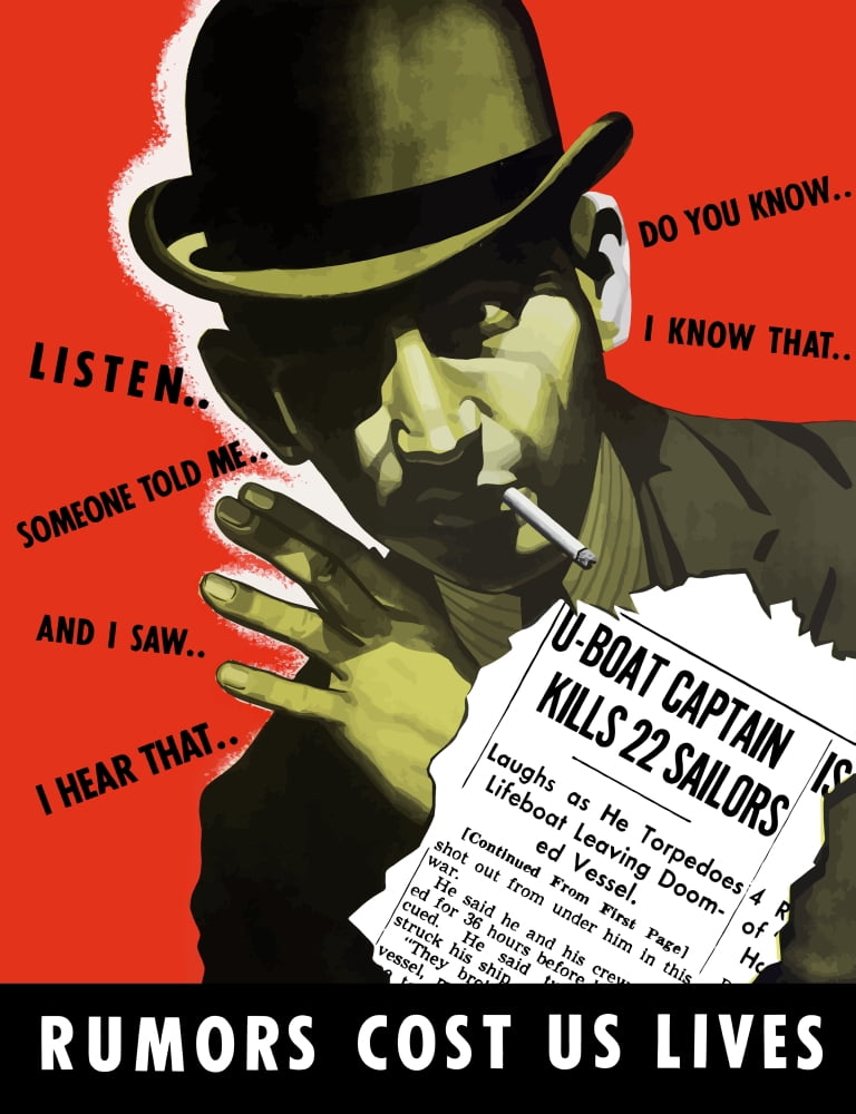Digitally restored war propaganda poster Canvas Art - John ParrotStocktrek Images (25 x 32)