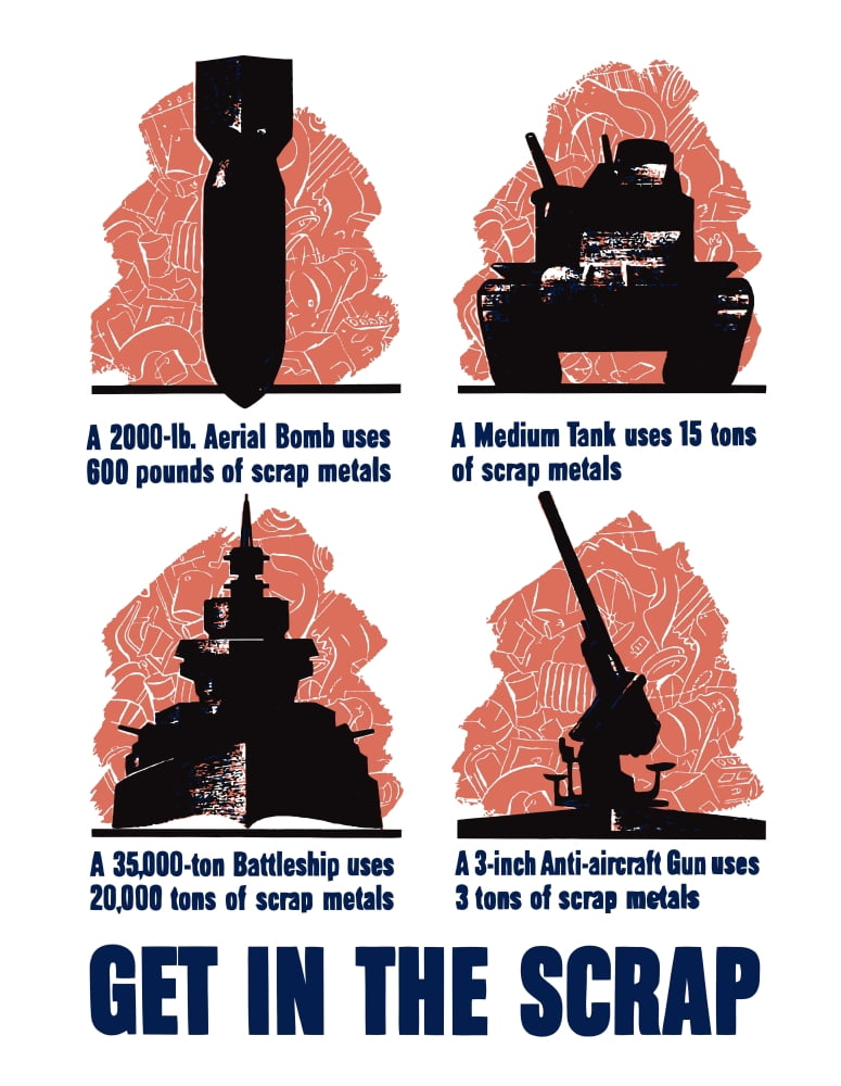 Digitally restored war propaganda poster Canvas Art - John ParrotStocktrek Images (25 x 32)