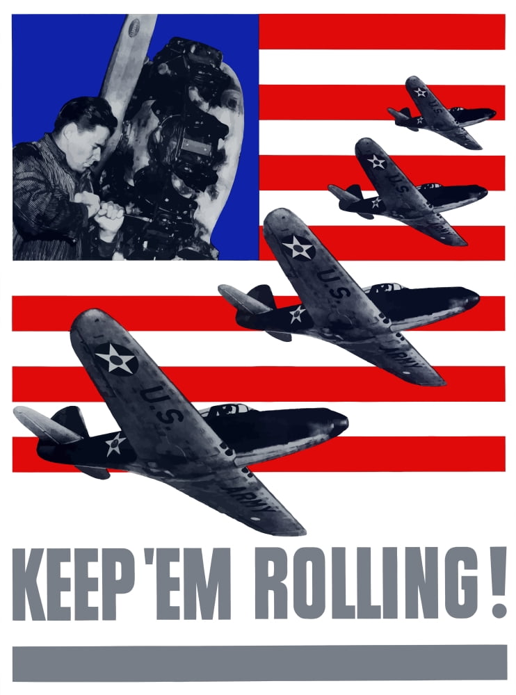 Digitally war propaganda poster Canvas Art - John ParrotStocktrek Images (25 x 33)