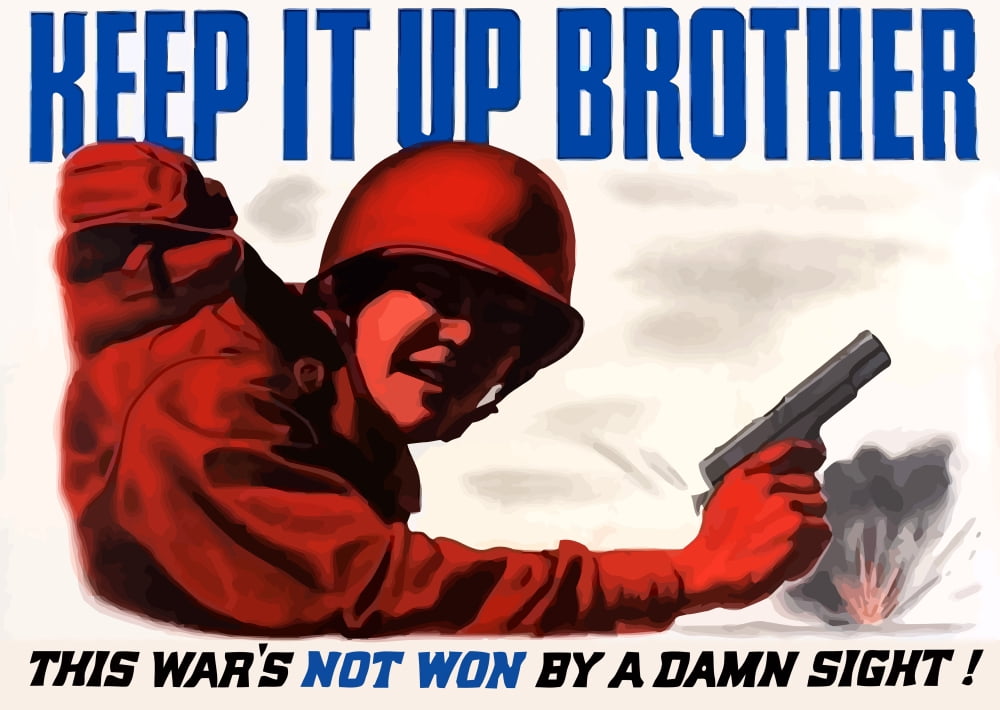 Digitally war propaganda poster Canvas Art - John ParrotStocktrek Images (34 x 24)