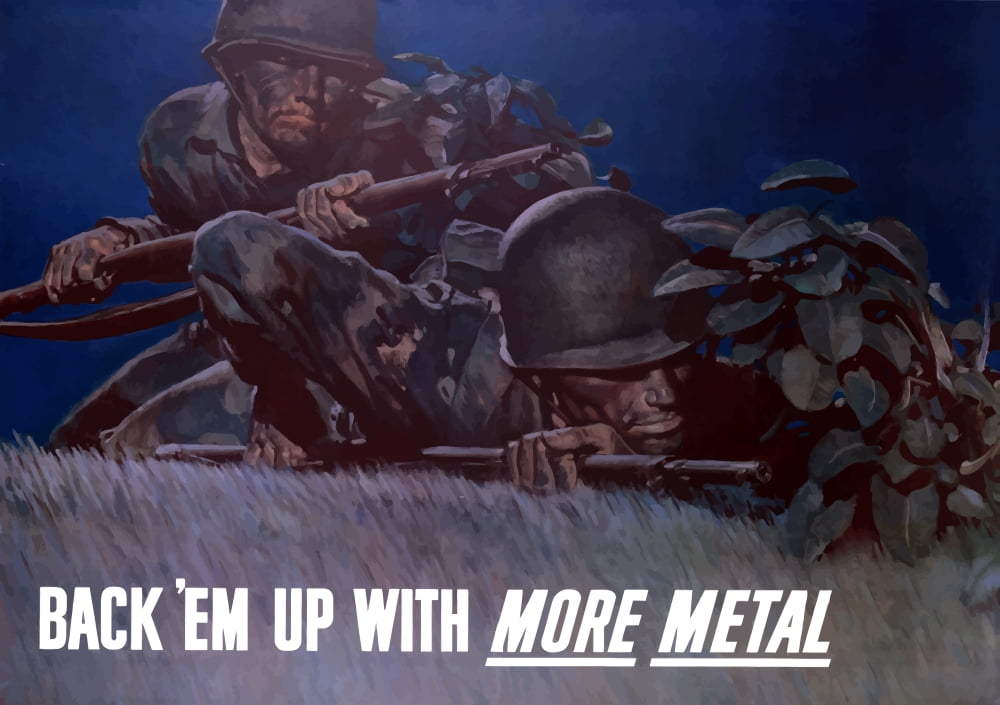 Digitally war propaganda poster Canvas Art - John ParrotStocktrek Images (34 x 24)