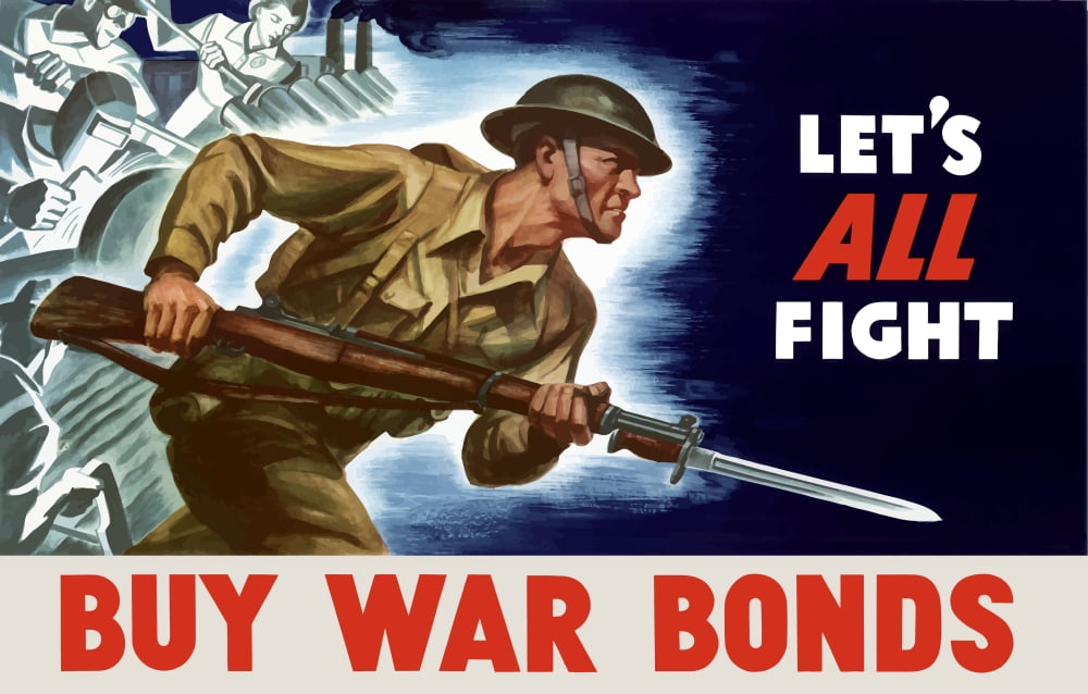 Digitally war propaganda poster Canvas Art - John ParrotStocktrek Images (36 x 23)