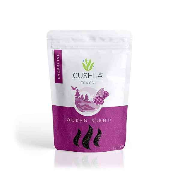 Digitata Maine Trace Mineral Tea Blend - Shoreline Contains Raspberry Black Tea, Ocean Rose Petals, Digitata With Sea Vegetable Kelp Flakes - 3oz Loose Leaf Tea From CUSHLA Caffeinated