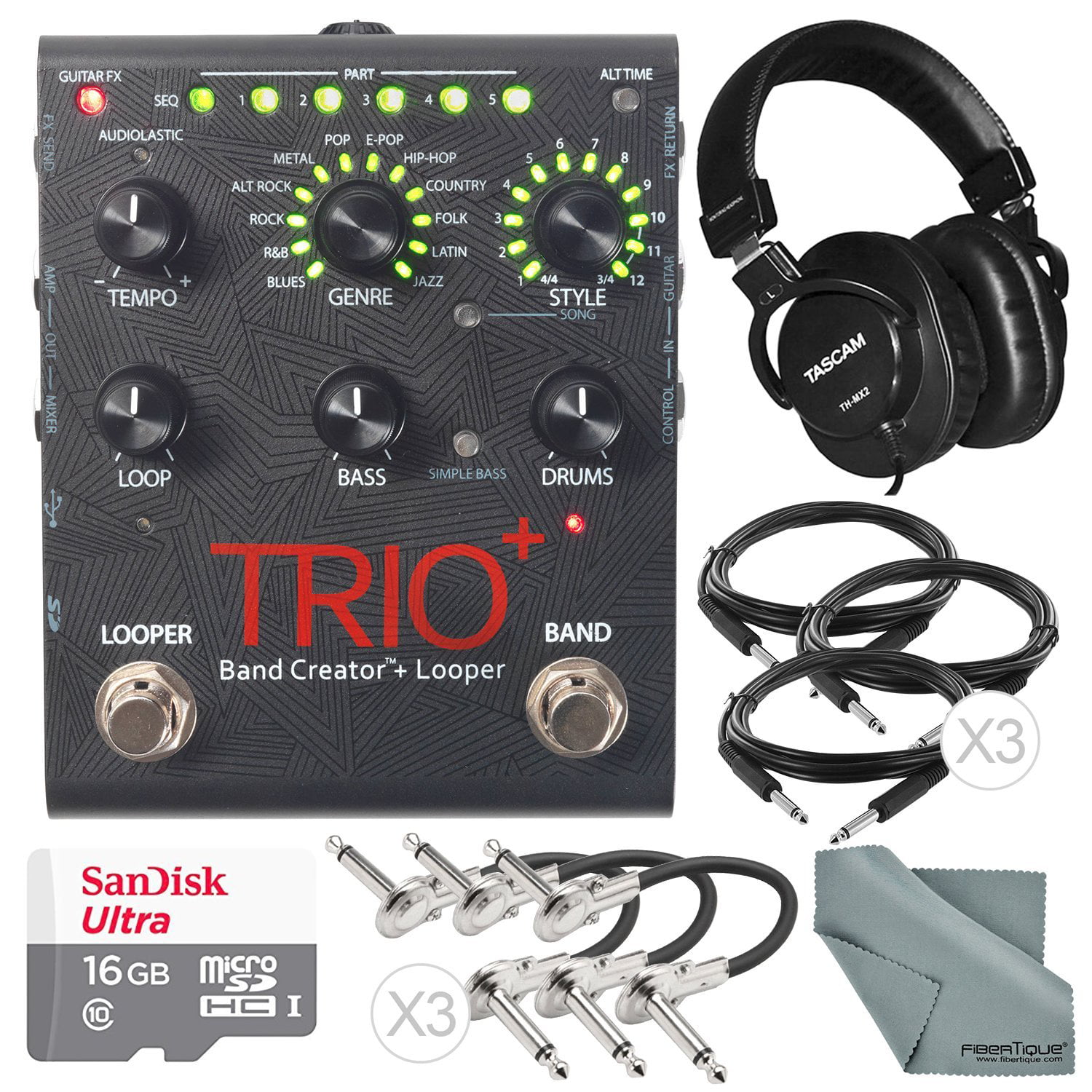 Digitech TRIO+ Band Creator and Built-In Looper and Accessory