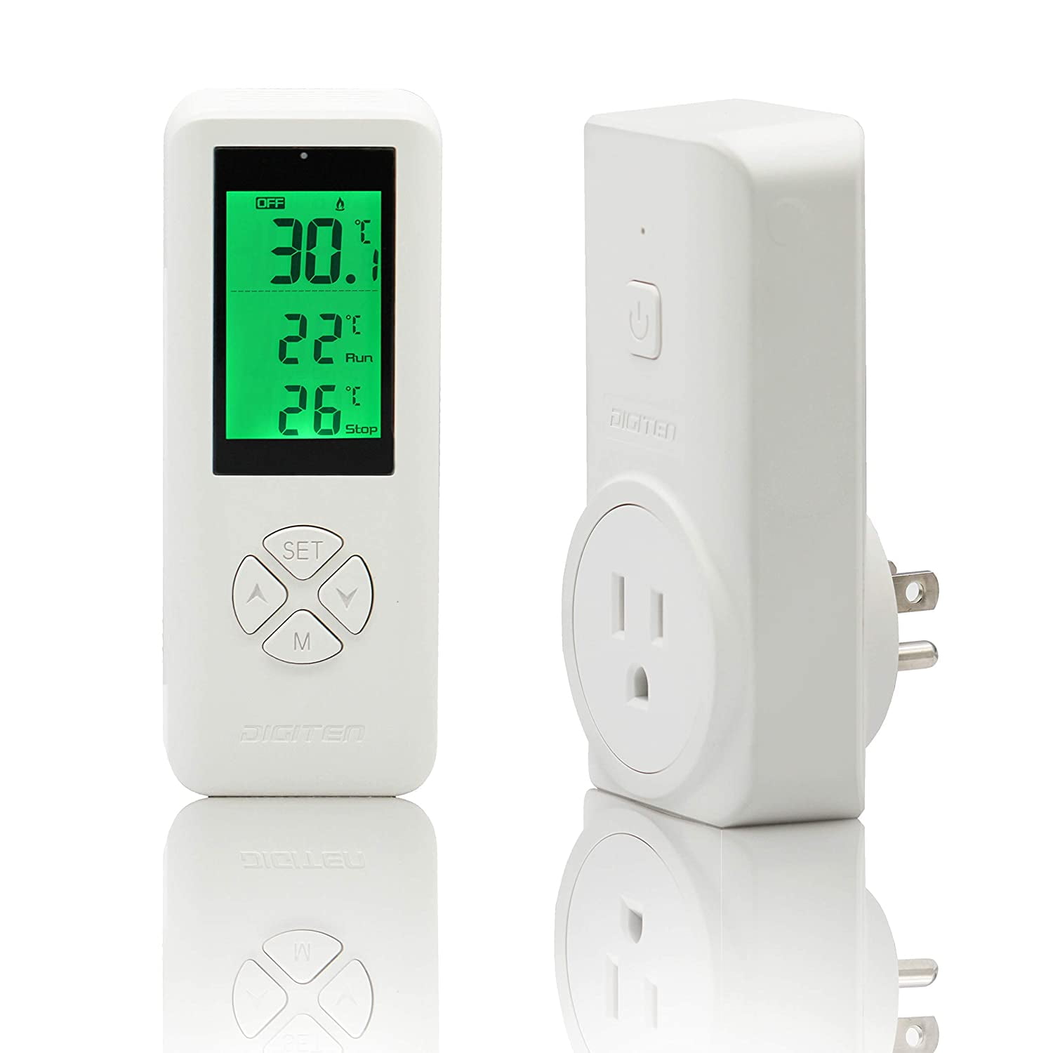 White Digital Wireless Thermostat with Remote Control