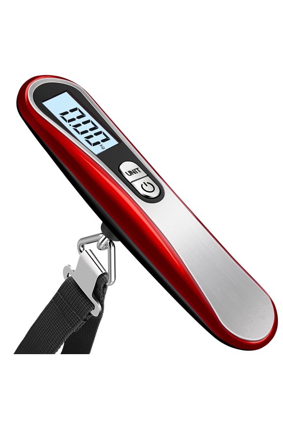 Digital Luggage Scale, Portable Hanging Baggage Scale with Backlit LCD Display, 110 lb / 50 kg Capacity for Travel