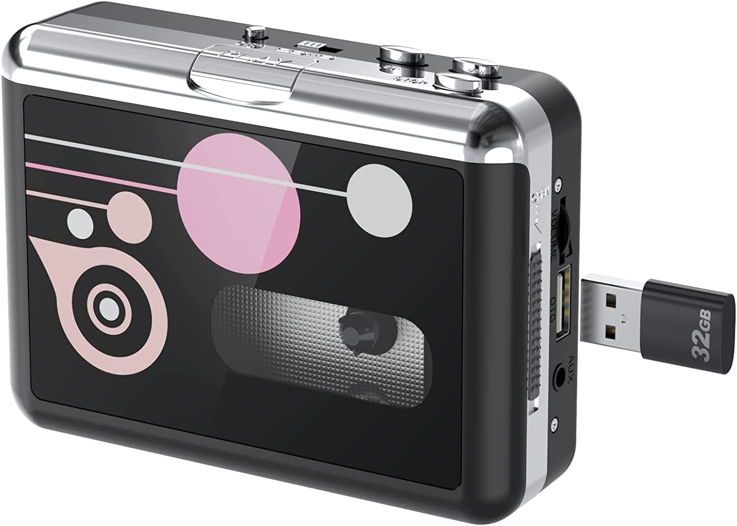 DIGITNOW Portable Cassette Player, Tape to MP3 Converter, USB Save, No ...