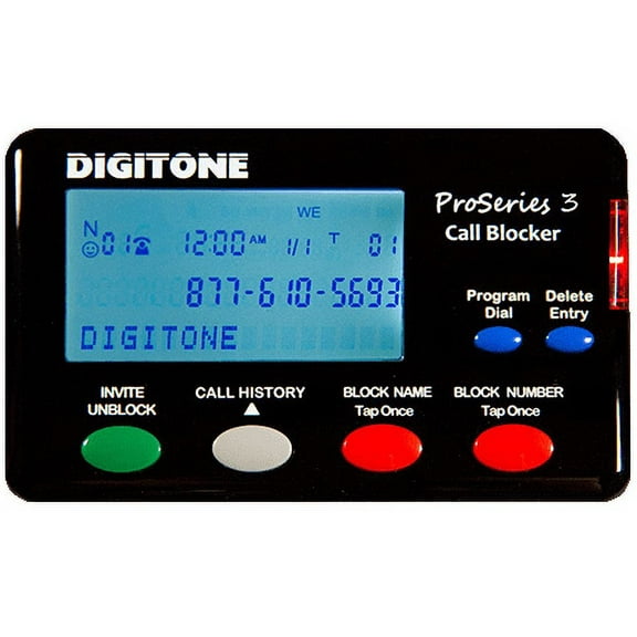 Digitone ProSeries Call Blocker for Landlines - Easy Setup One Button Blocking of RoboCalls Auto-Blocks SPAM, Millions of Fake Names & Numbers