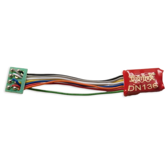 Digitrax DCC HO/N Scale Decoder - DN136PS - DT-DN136PS Multi-Colored