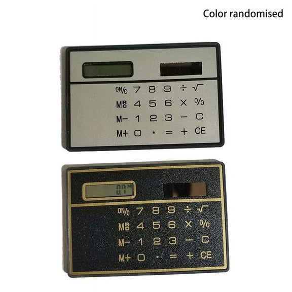 Digits Ultra Mini Slim Credit Card Size Solar Power Small Pocket Calculator