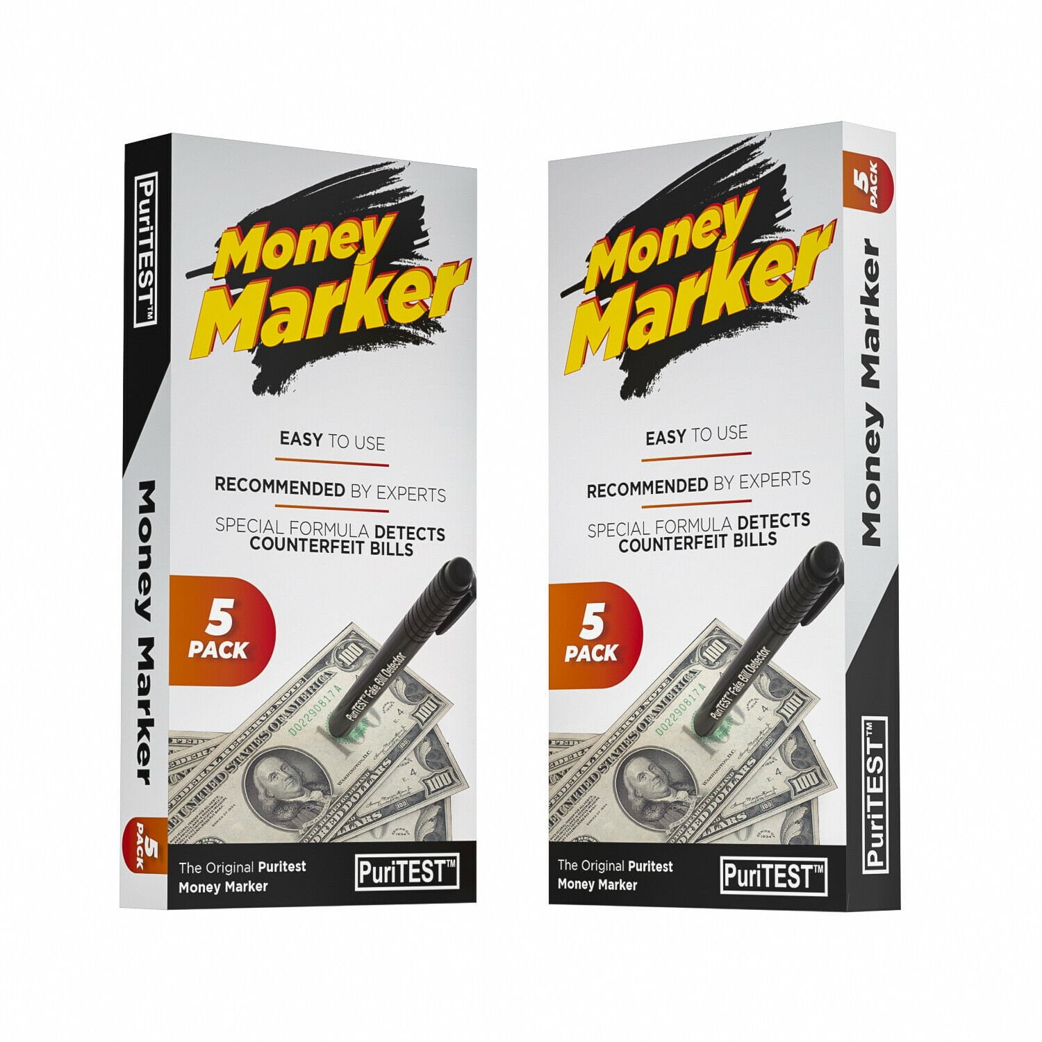 Digiweigh Counterfeit Money Detector Pen Marker Fake Dollar Bill Currency Check, 5-pack