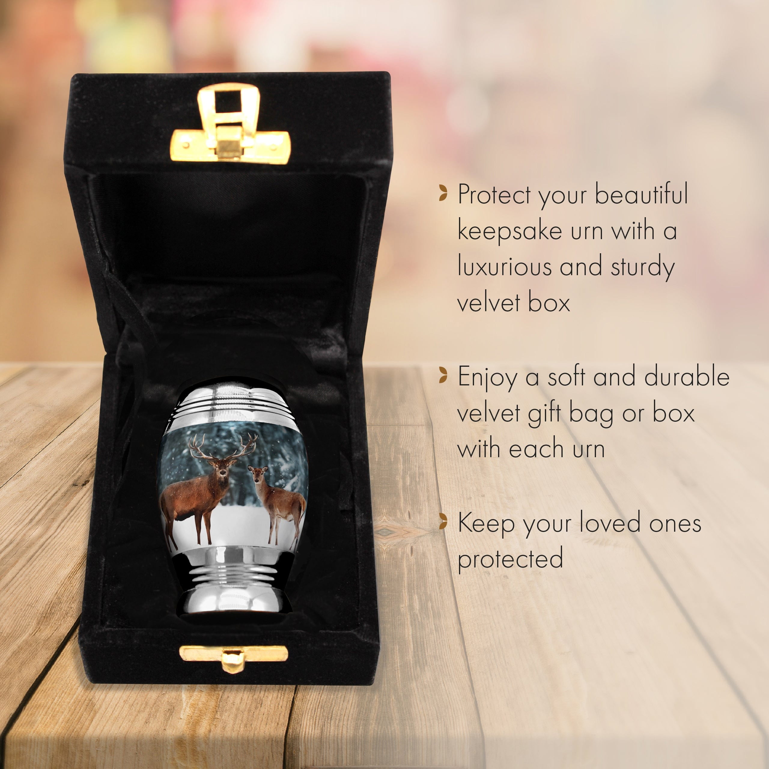 Dignified Deer Cremation Urns for Human Ashes Adult Urns for Cremation Ashes Urns for Adult Cremation Ashes Urns for Ashes Cremation Urns for Human Ashes Adult 200 Cubic Inches Small