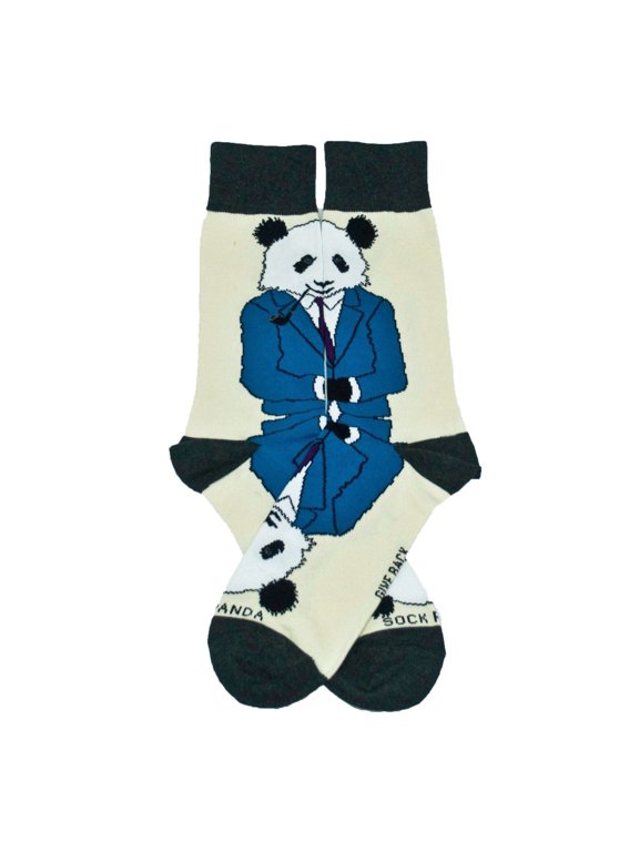 Dignified Reflective Panda Wearing a Suit Socks (Adult Large - Men's Shoe Sizes 8-12)