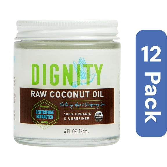 Dignity Coconuts Raw Virgin Organic Coconut Oil 4 oz (Pack Of 12)