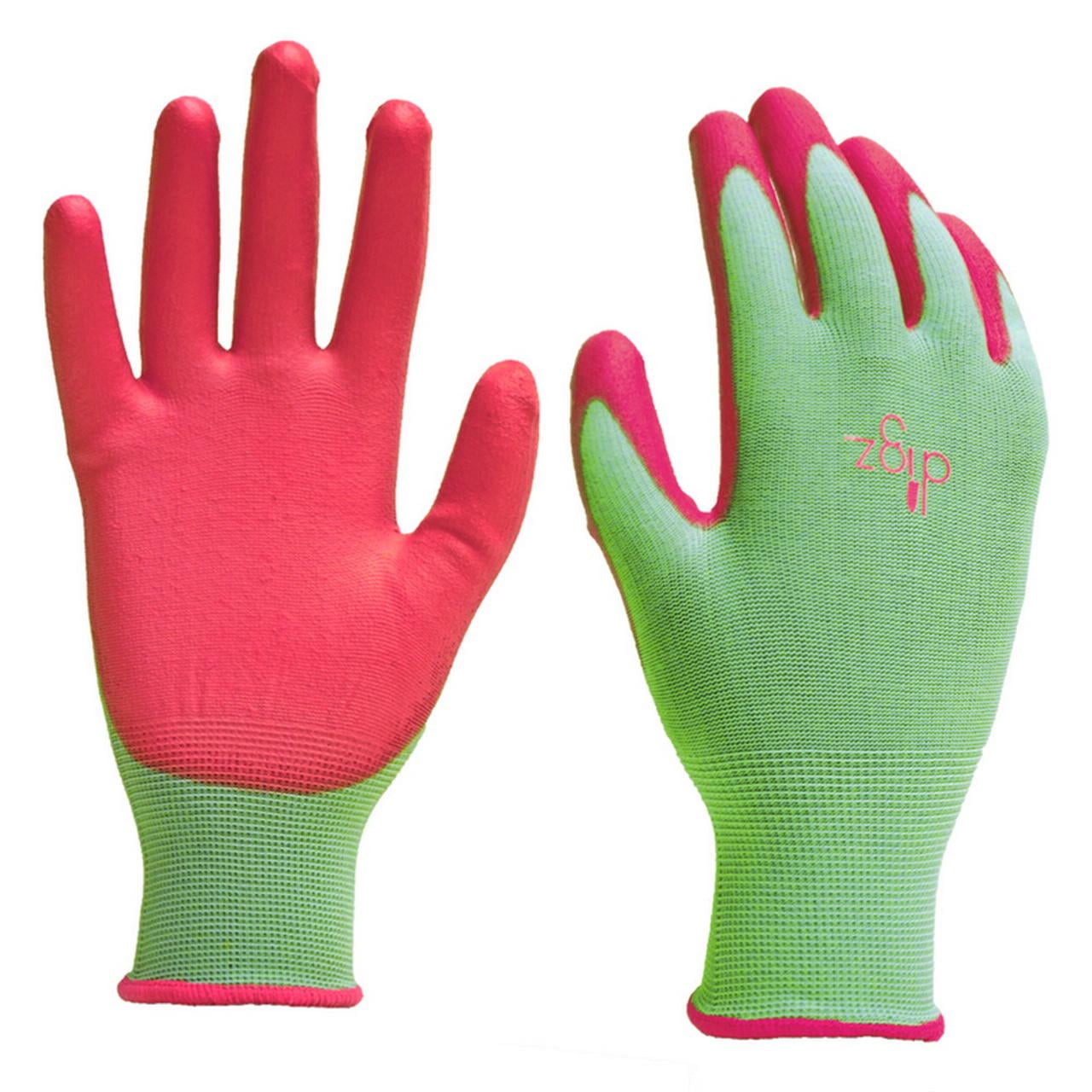 Digz 7503287 Womens Polyurethane Gardening Gloves - Green Small